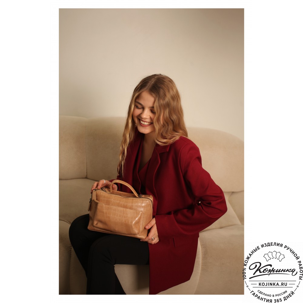 Женская кожаная сумка "Крис" "Кролики чудики"